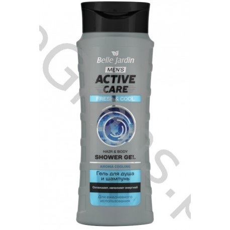 BELLE JARDIN Concentrated shower gel and shampoo  refreshing with cooling effect FRESH&COOL FOR MEN 2 in 1, 420ml