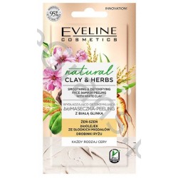 EVELINE COSMETICS - NATURAL CLAY&HERBS Smoothing and detoxifying biomask-peeling with white clay, 8ml