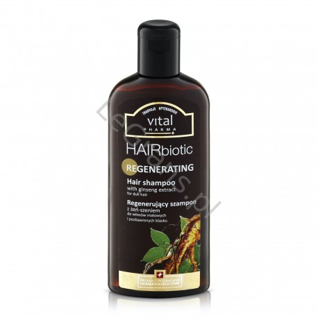 Regenerating shampoo with ginseng for dull and lacklustre hair from VITAL PHARMA 250 ml