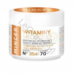 MINCER PHARMA Oily nourishing and lifting cream for the face 70+, VITAMINS OF YOUTH N354, 50ml