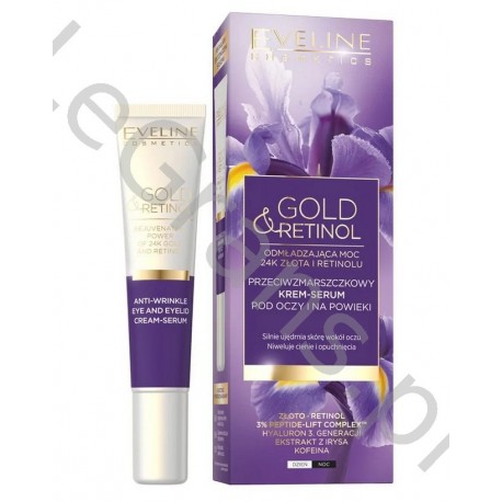 EVELINE COSMETICS - GOLD&RETINOL Anti-wrinkle eye and eyelid cream-serum, 20 ml