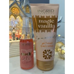 Magic Vanilla Perfumed Lotion + Sweet Blink INGRID Body Mist Set 200 ml and 75 ml.