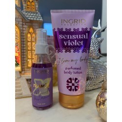 парфюмированный лосьон sensual violet + мист для тела набор INGRID 200 мл и 75 мл