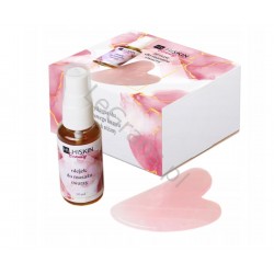 HISKIN BEAUTY pink quartz gua sha stone and facial massage oil set 1 pcs.
