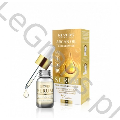 REVERS Regenerating serum for face, neck and décolleté with argan oil, 10ml